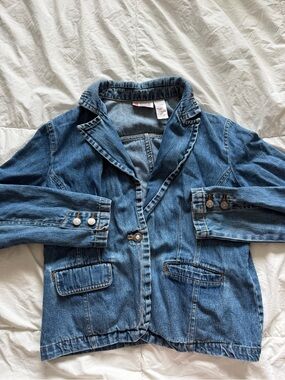 Vintage Bill Blass Jeanswear Denim Blazer Jacket Blue Size L 90s
